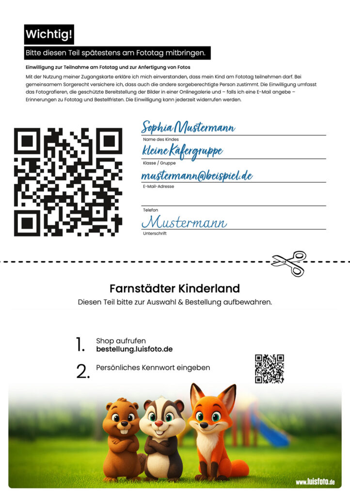 Muster Anmeldezettel