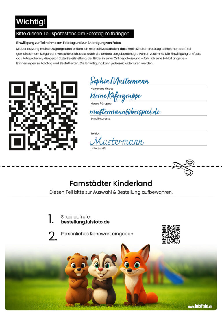 Muster Anmeldezettel