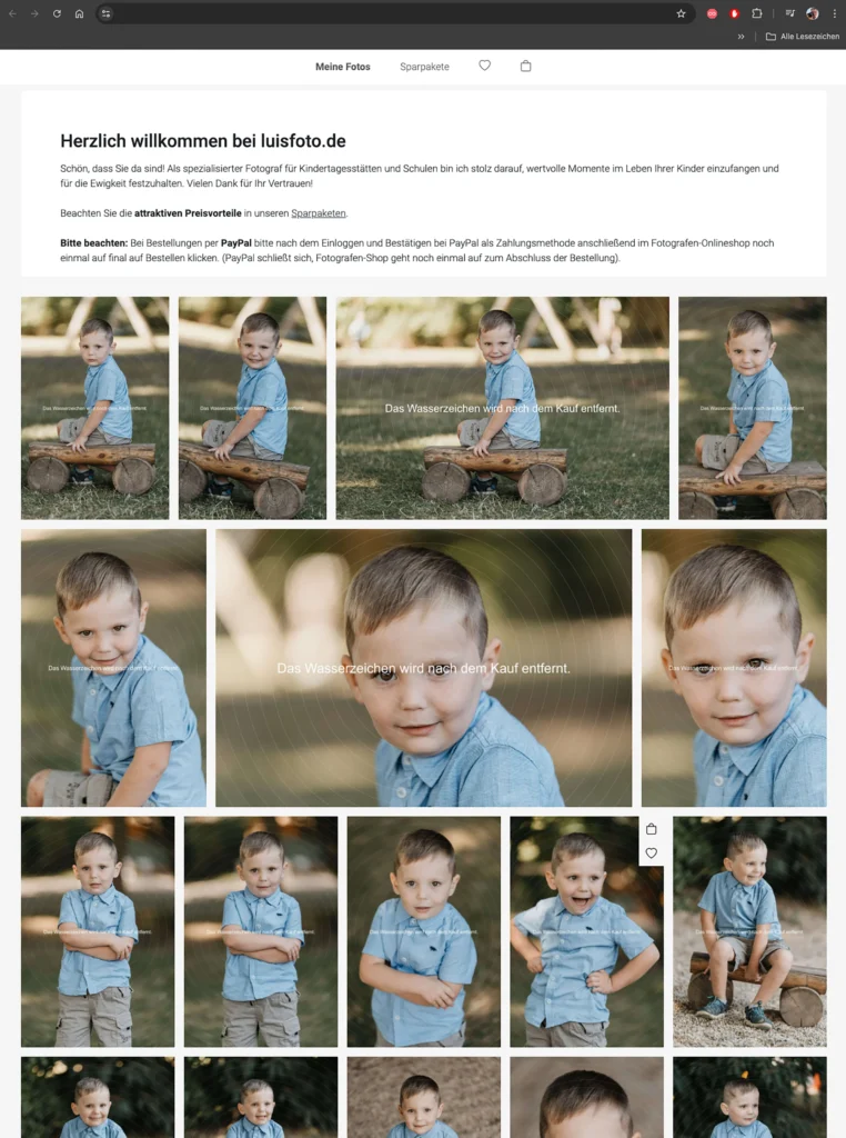 Perfektes Shop-System als Kita Fotograf für Kindergärten